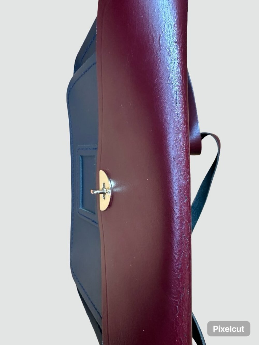 The Cambridge Satchel Company Crossbody Bag, Two Tone Blue and Burgundy Leather - Picture 9 of 13